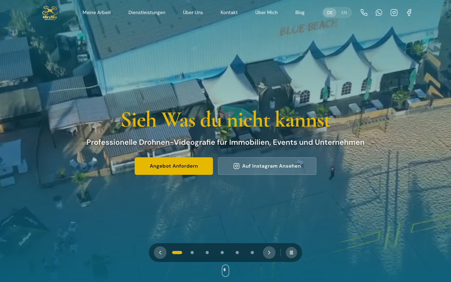 Drone videographer landing page preview